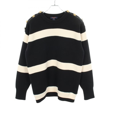 ルイ・ヴィトン LOUIS VUITTON ボーダー ニット 衣料品 トップス ウール レディース ブラック系 / ホワイト系 RM212W GB9 FLKL12 【中古】