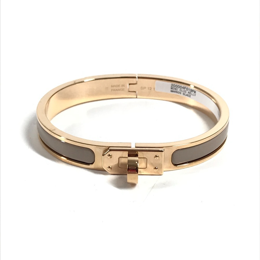 エルメス HERMES ミニ クリック ケリー PM ミニクリックケリー アクセサリー ジュエリー ブレスレット メタル マロングラッセ ベージュ 新品同様