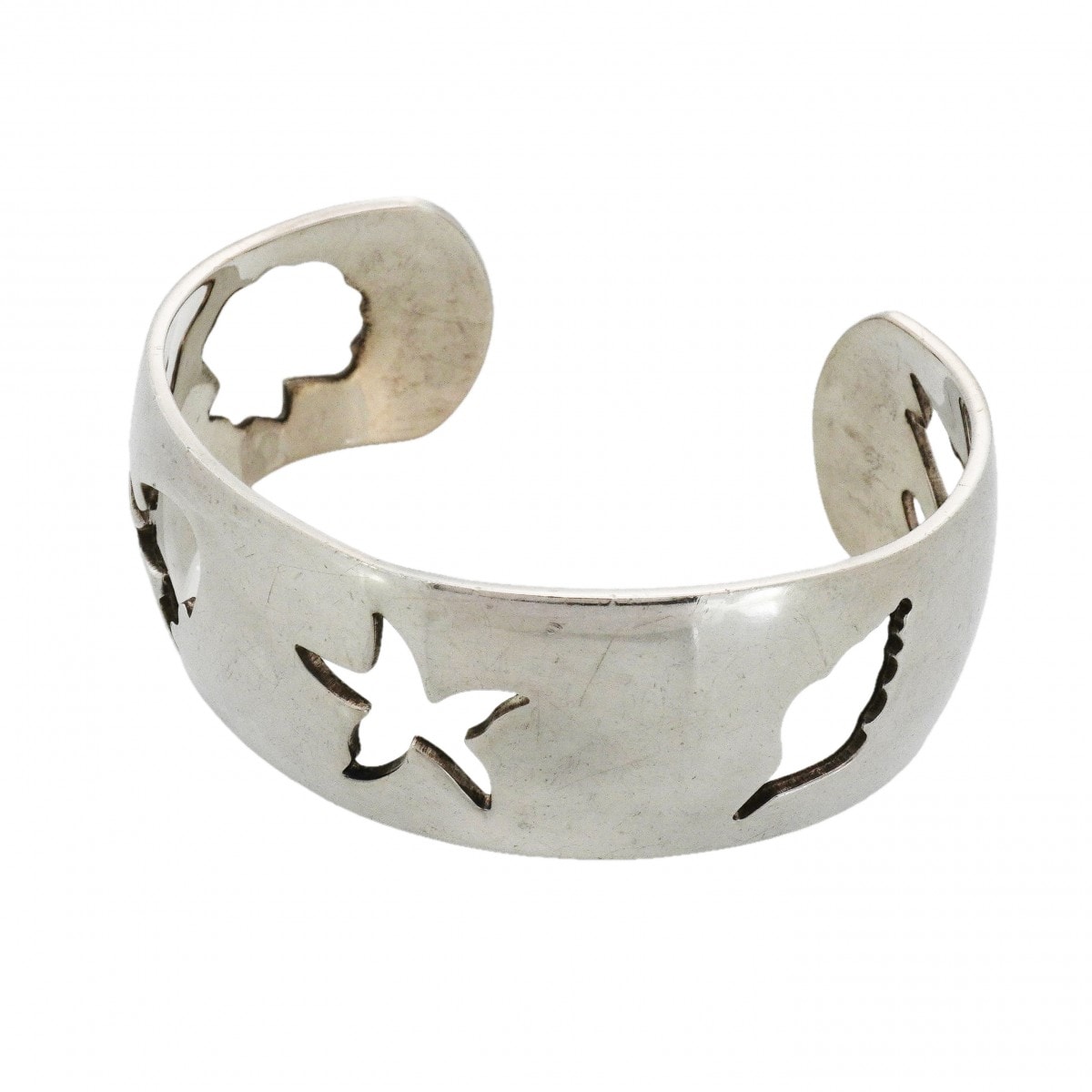 【6jdb0271】エルメス バングル 海モチーフ シルバー925【中古】レディース