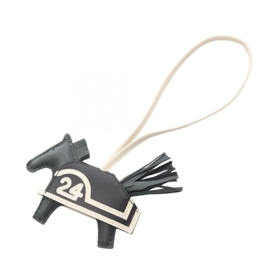 エルメス HERMES ロデオPM ロベオクール チャーム アクセサリー レザー アニョーミロ / ヴォースイフト アニョーミロ クレ □K刻印(2007年製造) レディース グリーン系 / ブラック系 / ホワイト系/ヴェールマングローブ 【中古】