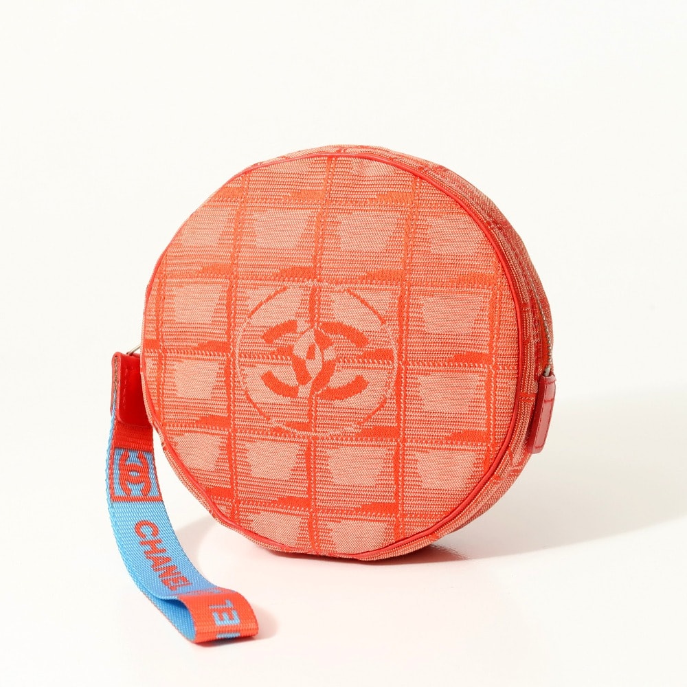 CHANEL シャネル ニュートラベルライン アクセサリーポーチ 丸型 CCロゴ ココマーク フランス製 ブランド古着【中古】20250707/RA5338