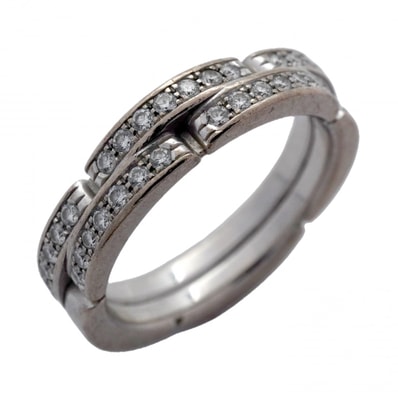 ★SALE【6jdb0408-53】カルティエ リング マイヨンパンテール ハーフダイヤ K18WG ホワイトゴールド ダイヤモンド #49【中古】レディース