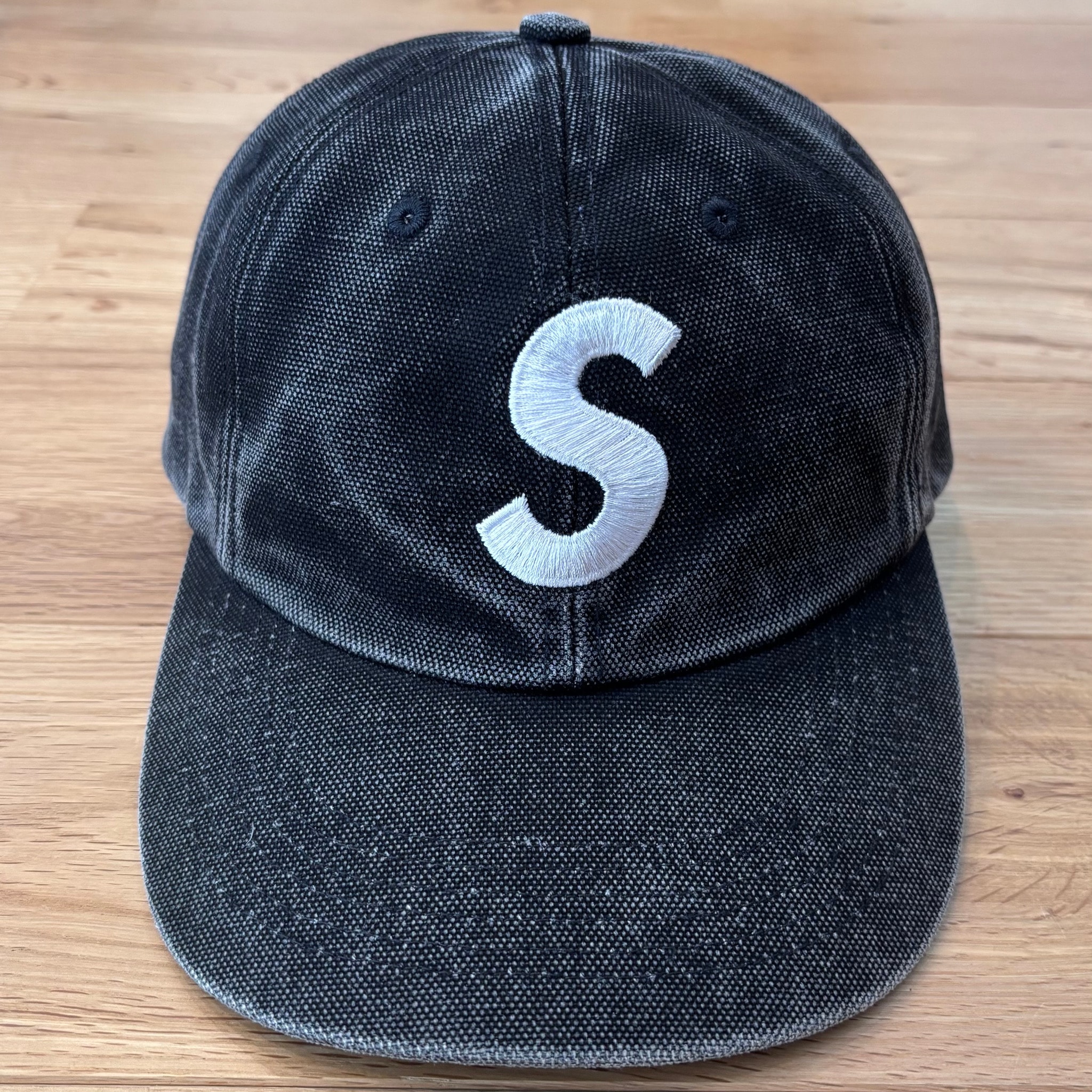 Supreme Pigment Coated Canvas S Logo 6-Panel "Black"