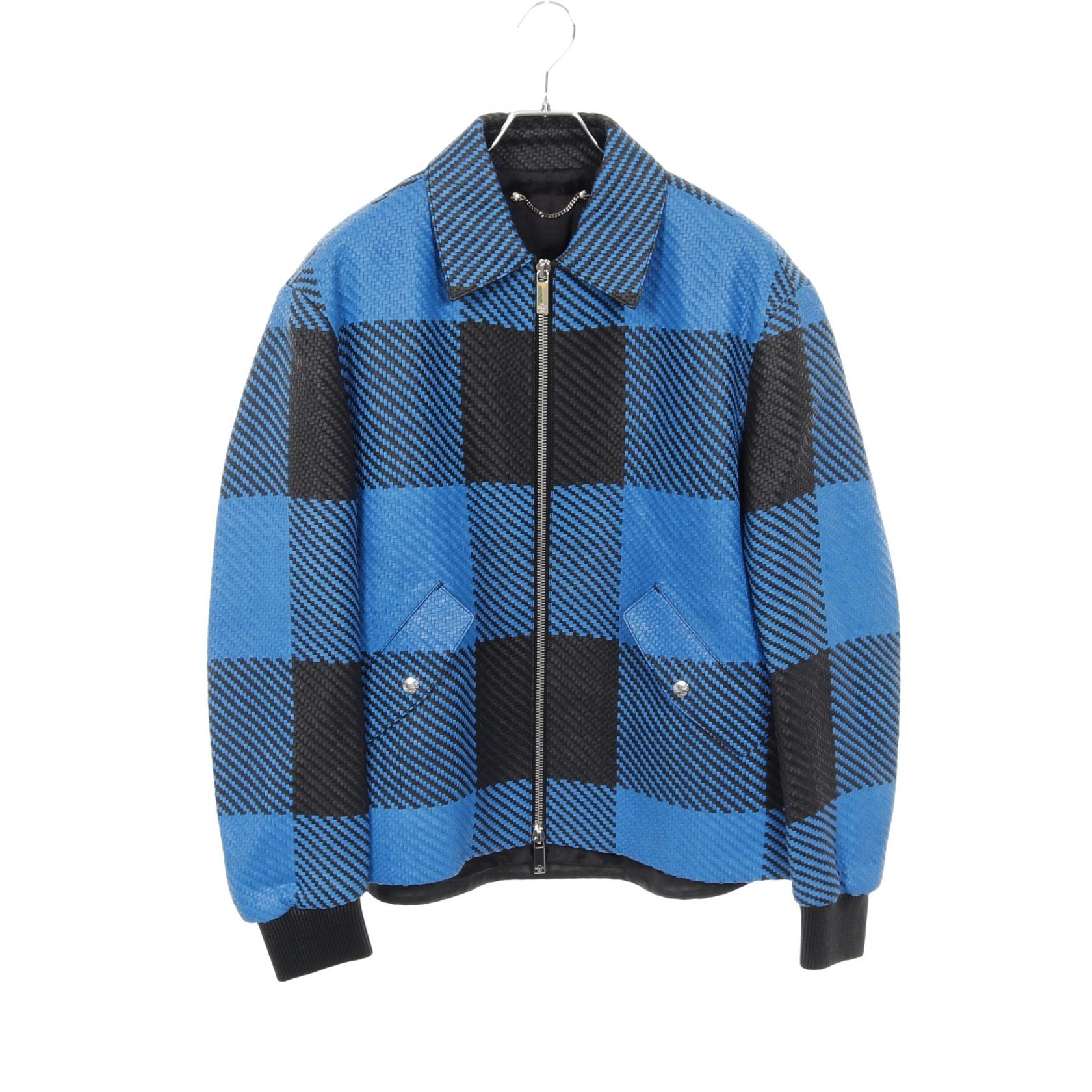 ベルルッティ Berluti クリスヴァンアッシュ 編み込み 革ジャン 衣料品 アウター ラムレザー メンズ ブルー系 / ブラック系 【中古】