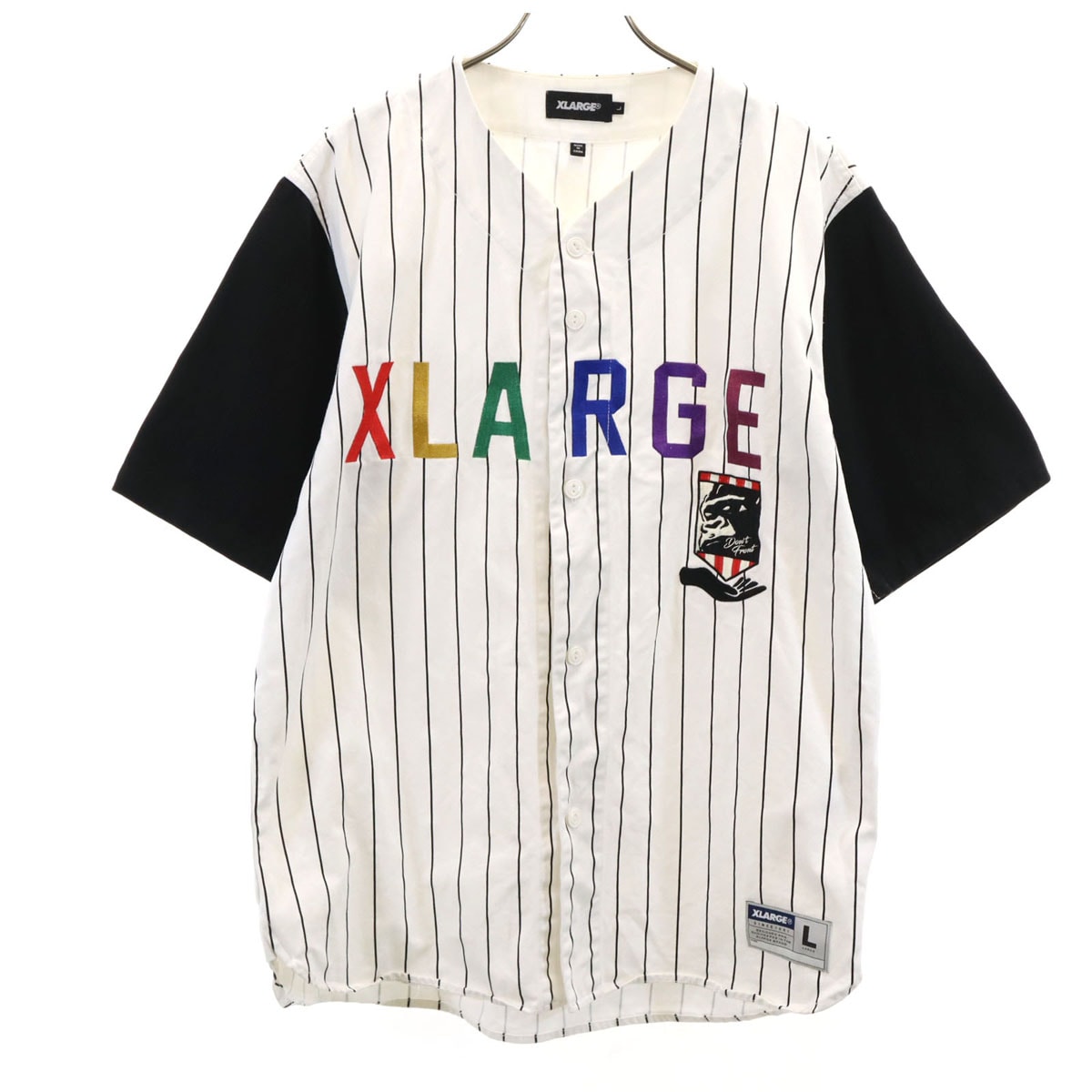 XLARGE エクストララージ 半袖 ベースボール シャツ L ホワイト