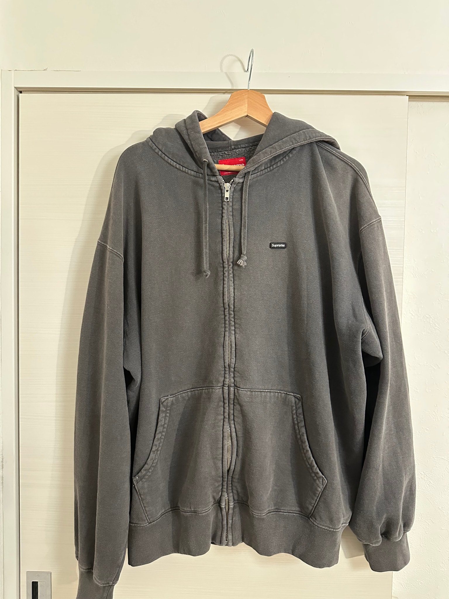 Supreme Overdyed Small Box Zip Up Hooded Sweatshirt "Black"