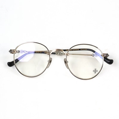Chrome Hearts BUBBA-A Round Frame Glasses "Silver/Pink Gold/Black"