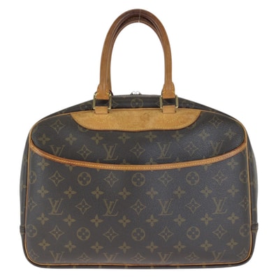 LOUIS VUITTON ルイヴィトン モノグラム ドーヴィル ブラウン ゴールド金具 PVC レザー/ ハンドバッグ 1-0294278 【中古】