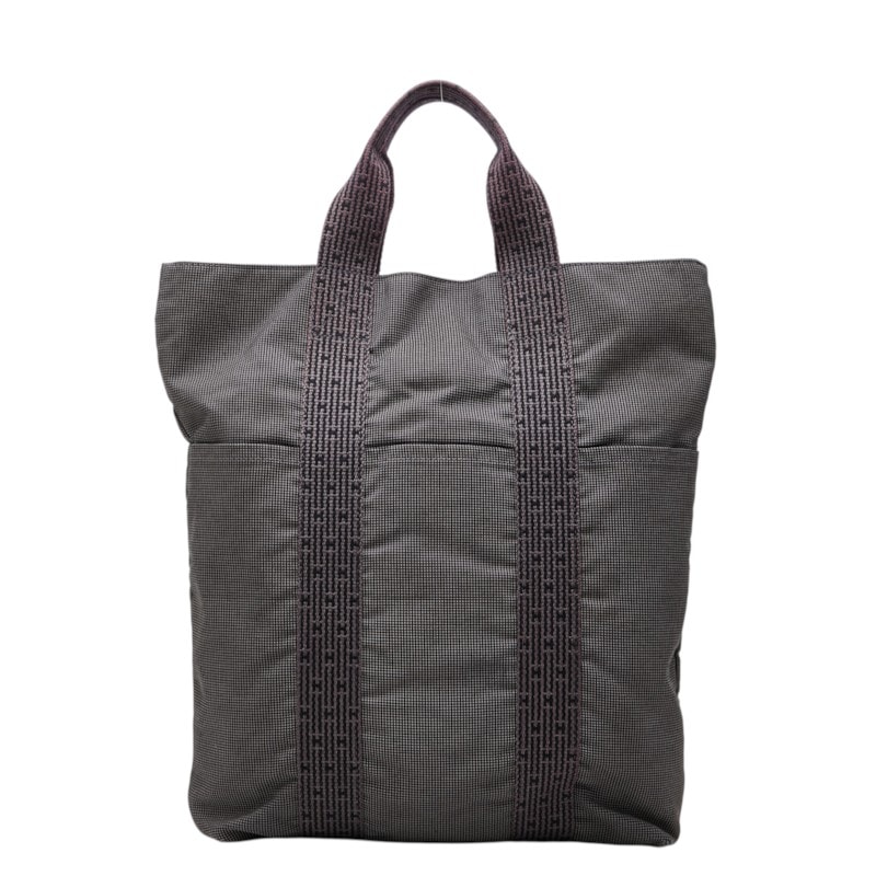 エルメス エールライン カバス トートバッグ グレー キャンバス レディース HERMES 中古