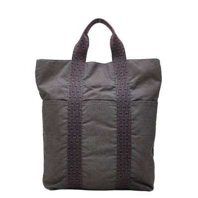 エルメス エールライン カバス トートバッグ グレー キャンバス レディース HERMES 中古