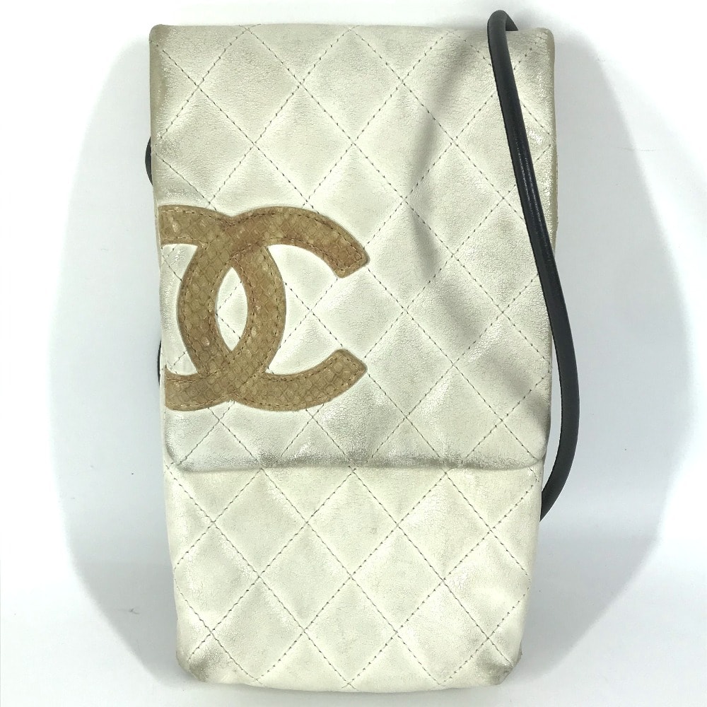 シャネル CHANEL CC ココマーク カンボンライン 斜め掛け カバン ポシェット フラップ ヴィンテージシャネル Vintage Chanel ショルダーバッグ レザー ホワイト