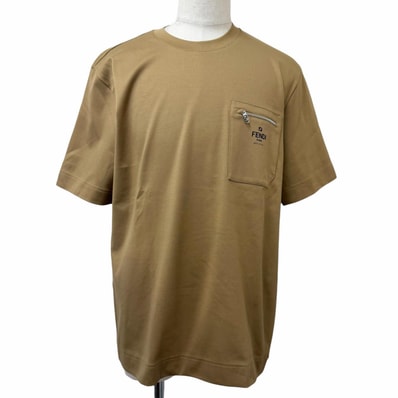 極美品 フェンディ 半袖Tシャツ ベージュ メンズ L FY0936