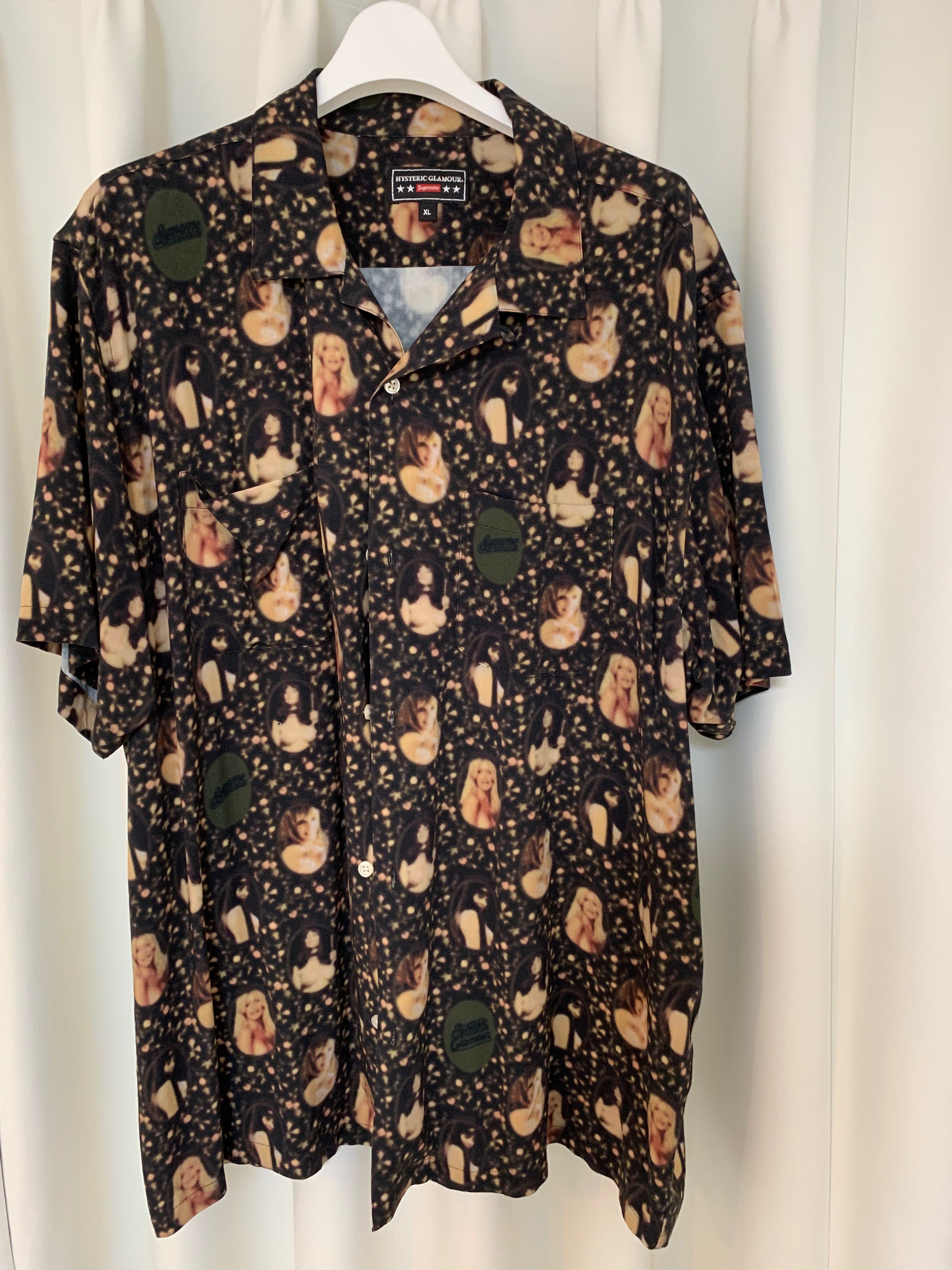 Supreme x HYSTERIC GLAMOUR Blurred Girls Rayon S/S Shirt "Black"