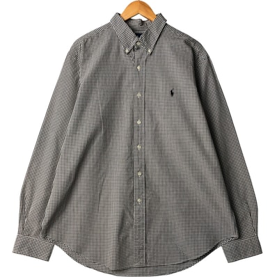 古着 ラルフローレン Ralph Lauren CLASSIC FIT クラシックフィット ギンガムチェック 長袖 ボタンダウンチェックシャツ メンズXL相当/eaa590987