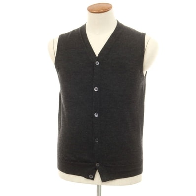 【中古】クルチアーニ CRUCIANI ハイゲージ ウール ニットベスト チャコール【サイズ46】【メンズ】