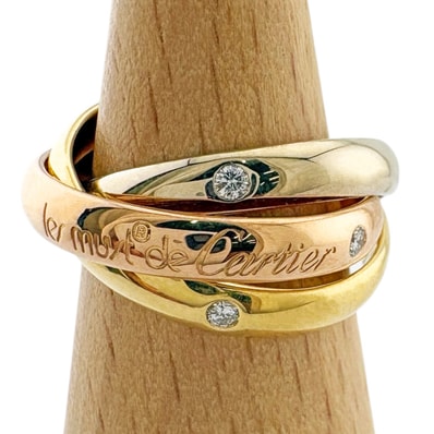カルティエ トリニティ リング 指輪 10.5号 18金 K18イエローゴールド ダイヤモンド レディース CARTIER 中古
