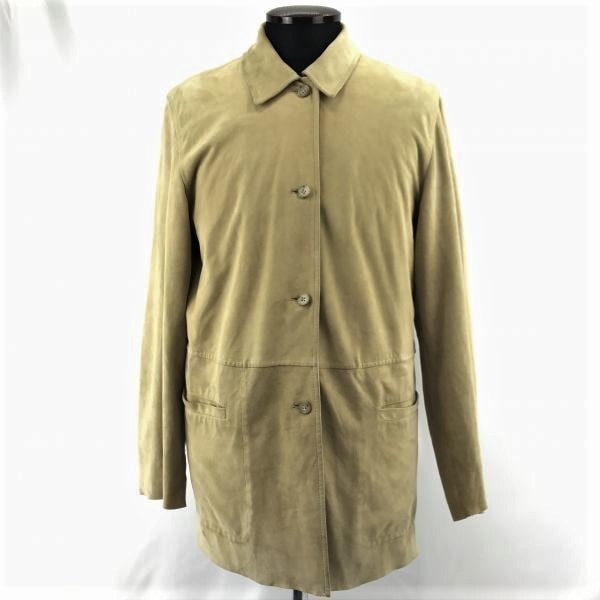 ハンガリー製★マックスマーラ★本革/最高級スエードレザーコート/アウター【Women's size -40/ベージュ】Max Maraウィークエンドライン◆XBA821L