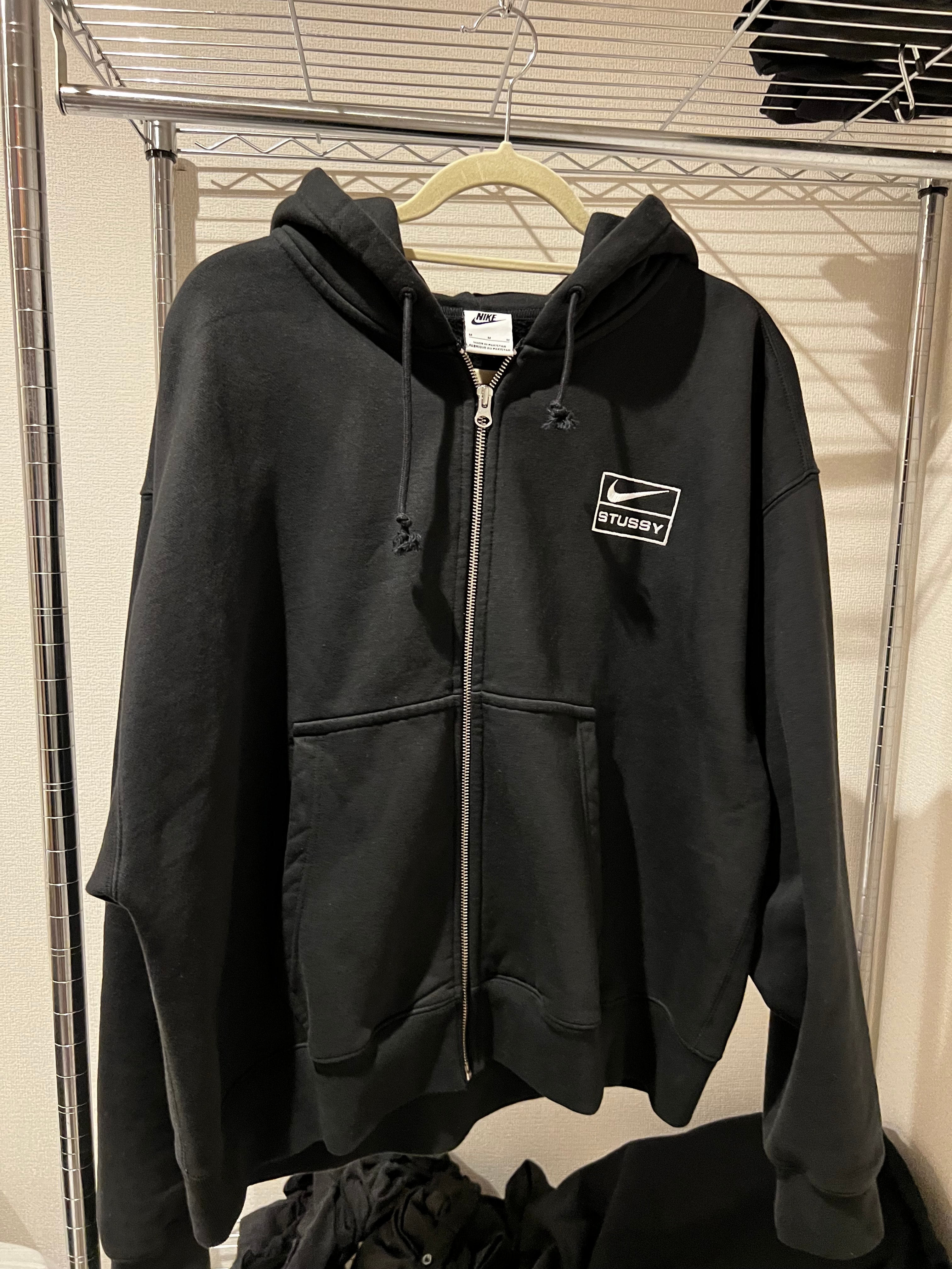 Stussy x Nike Stone Washed Fleece Zip Hoodie "Black" (US Size) FJ9175-010