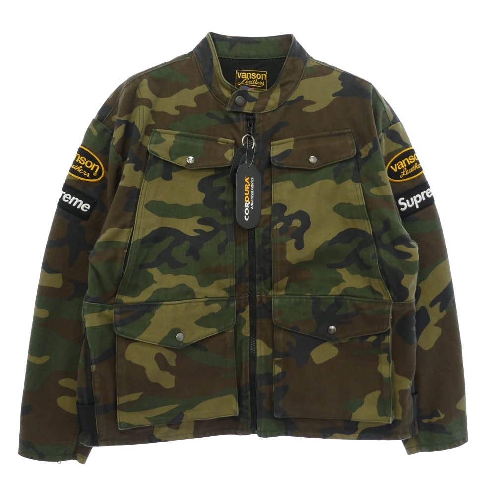 Supreme シュプリーム 26SS × Vanson Leathers Cordura Jacket Woodland Camo バンソン レザーズ コーデュラ ウッドランドカモ  ジャケット カーキ系 M【極上美品】【中古】