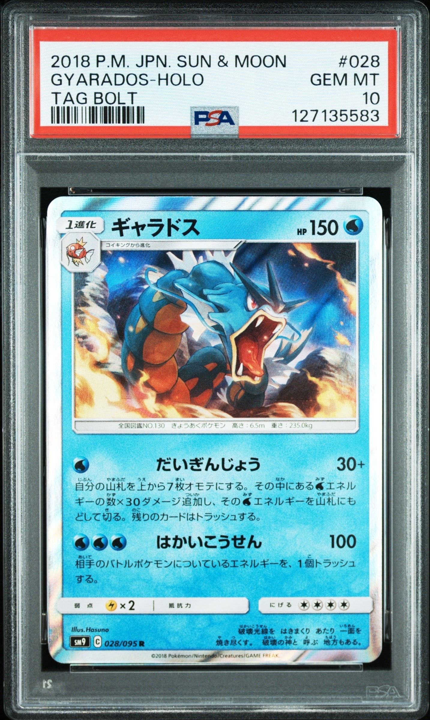 PSA10】ギャラドス R [SM9 028/095](拡張パック「タッグボルト」) 1枚