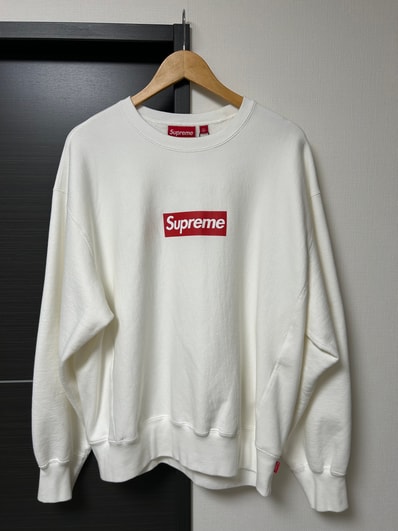 Supreme Washed Box Logo Crewneck "White"