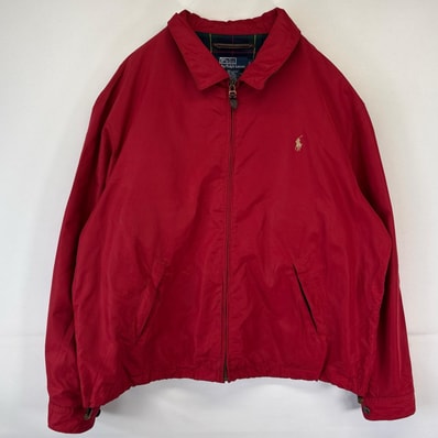 古着 ポロバイラルフローレン Polo by Ralph Lauren スウィングトップジャケット フルジップ ブルゾン ワンポイント 2XL レッド メンズ