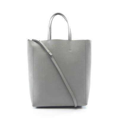 セリーヌ CELINE バーティカル スモール カバ 2WAY トートバッグ バッグ レザー レディース グレー系 【中古】