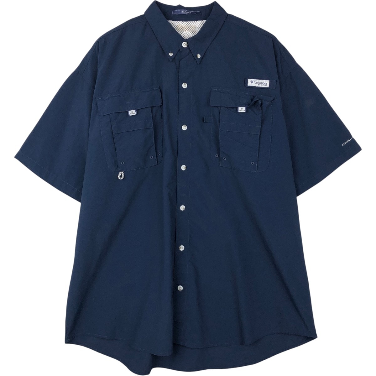 古着 コロンビア Columbia PFG OMNI-SHADE オムニシェイド BAHAMA バハマ ボタンダウン 半袖 フィッシングシャツ メンズXL相当/eaa658096