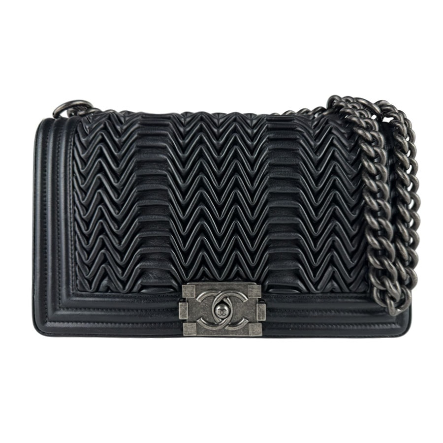 シャネル CHANEL ショルダーバッグ ボーイシャネル レザー ブラック レディース【中古】 z10449