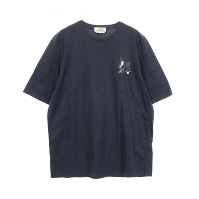 エルメス HERMES 半袖Tシャツ 衣料品 トップス コットン メンズ ネイビー系 【中古】