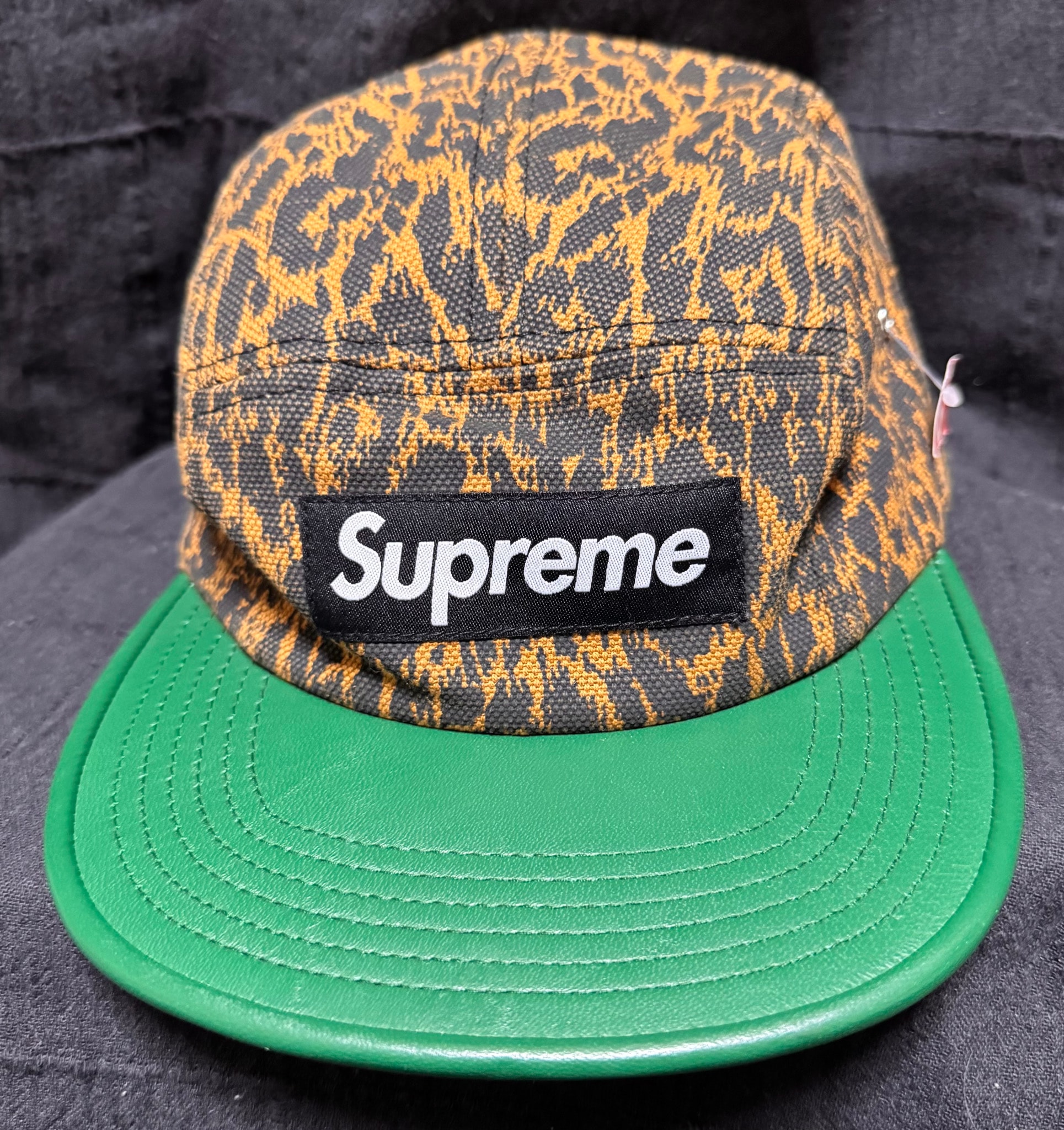 13SS supreme leopard leather visor camp cap シュプリーム レオパード レザー バイザー キャンプ キャップ