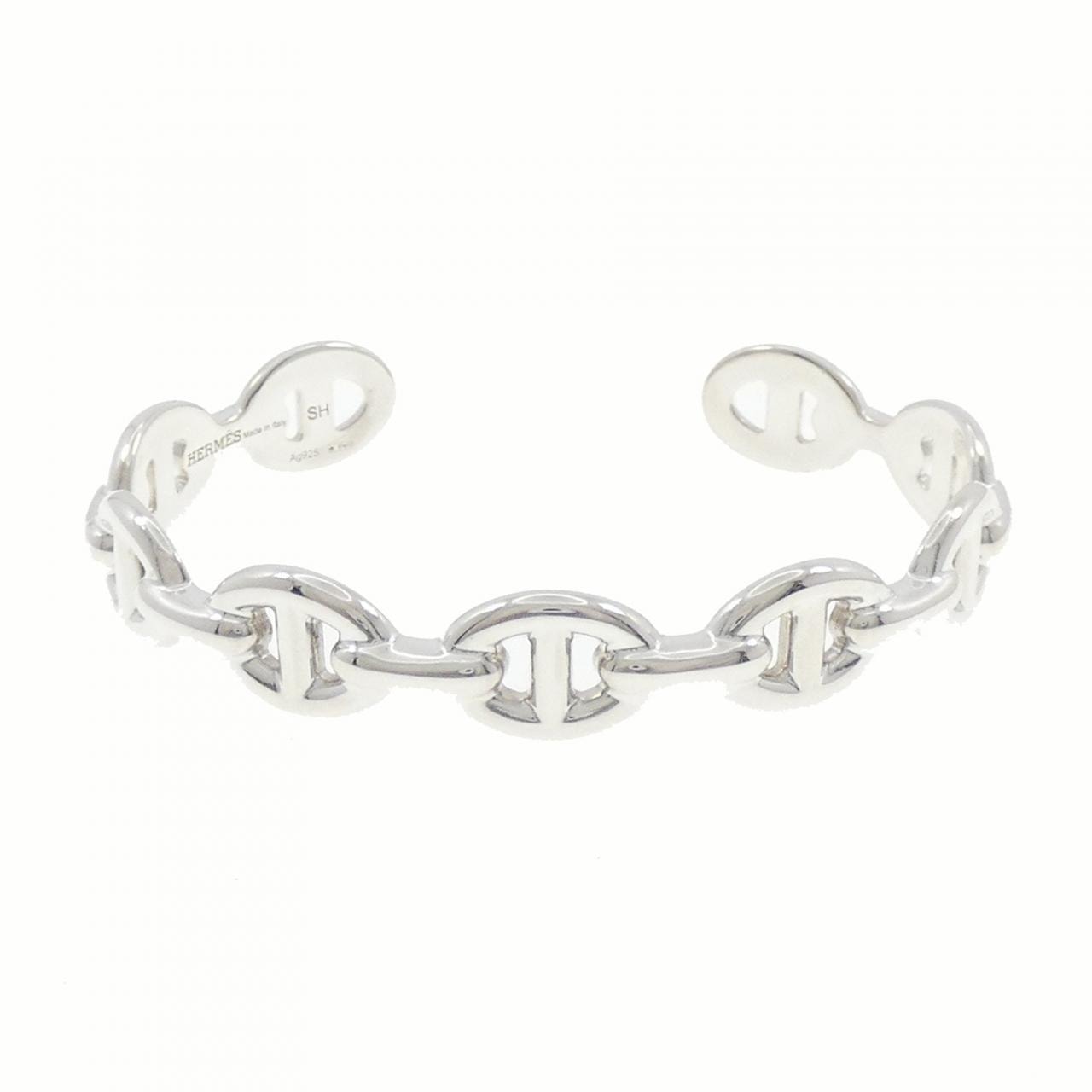 Hermes Chaine D'ancre Enchainee Bracelet Bangle "Silver"