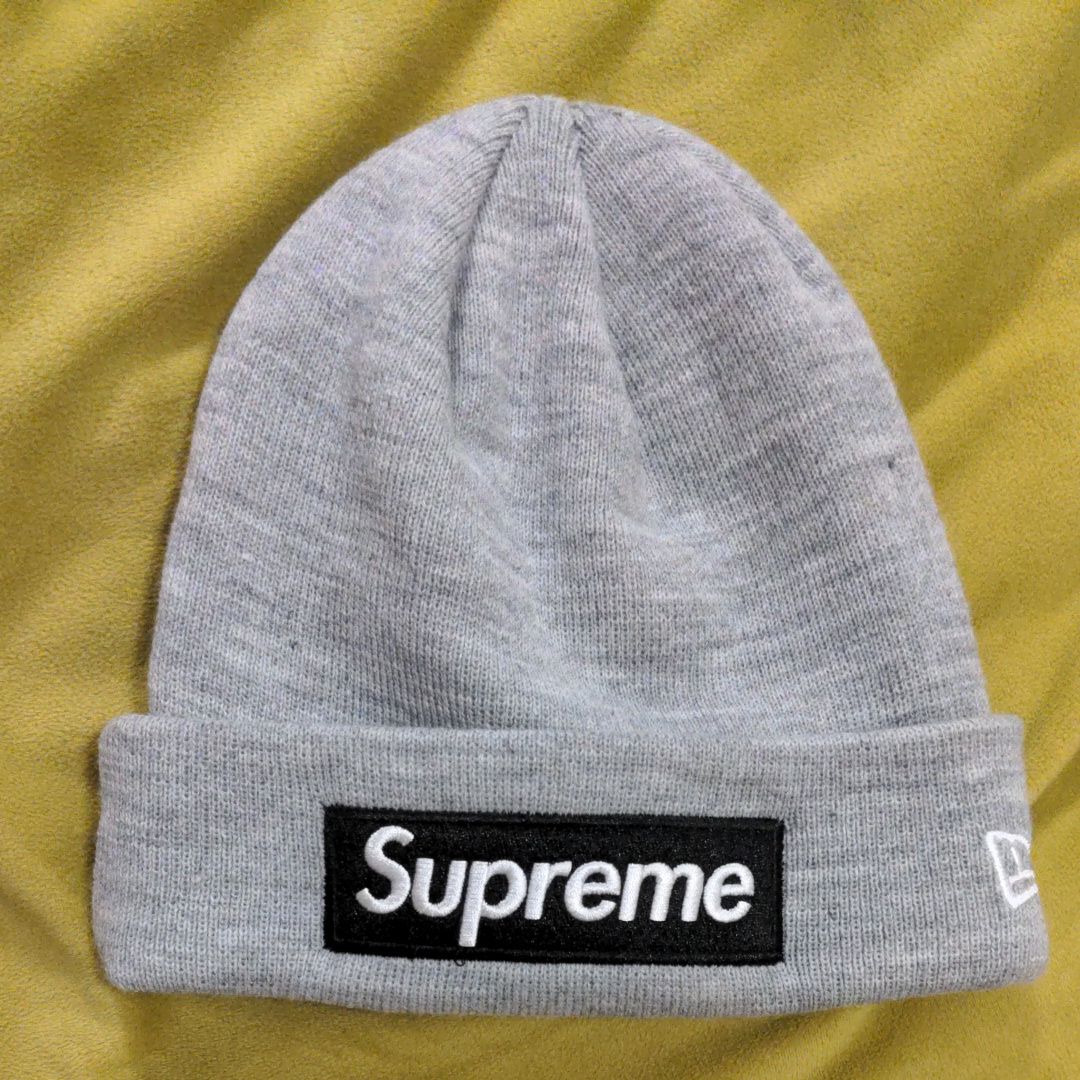 Supreme New Era Box Logo Beanie "Heather Grey"
