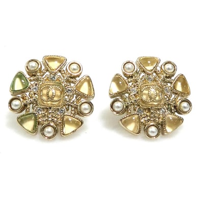 シャネル CHANEL ピアス メタル/フェイクパール/レジン ゴールド レディース【中古】 h32194a