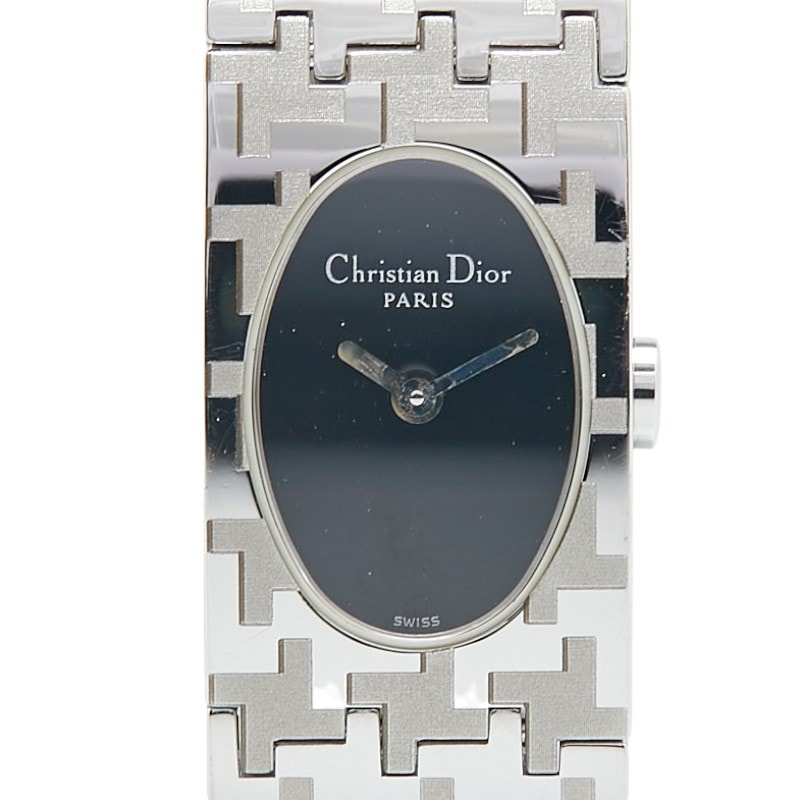 ディオール ミスディオール 腕時計 D70-100 クオーツ ブラック文字盤 ステンレススチール レディース Dior 【中古】