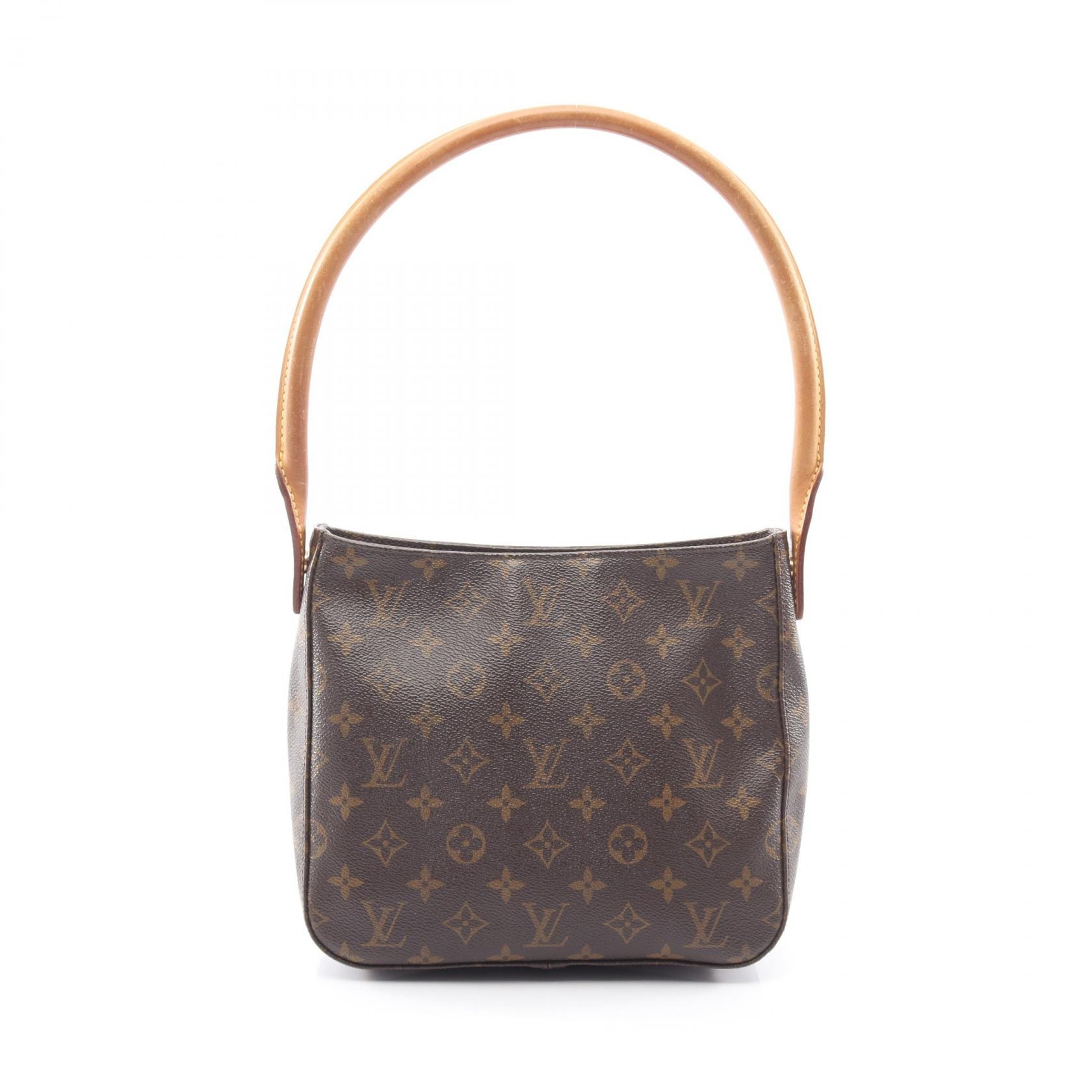 ルイ・ヴィトン LOUIS VUITTON ルーピングMM モノグラム ショルダーバッグ バッグ PVCコーティングキャンバス レザー モノグラム レディース ブラウン系 M51146 【中古】