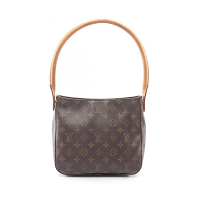 ルイ・ヴィトン LOUIS VUITTON ルーピングMM モノグラム ショルダーバッグ バッグ PVCコーティングキャンバス レザー モノグラム レディース ブラウン系 M51146 【中古】