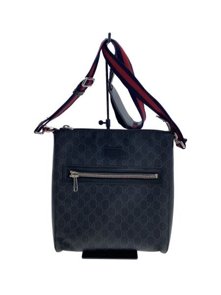 GUCCI GG Supreme Canvas Messenger Bag "Black/Grey"