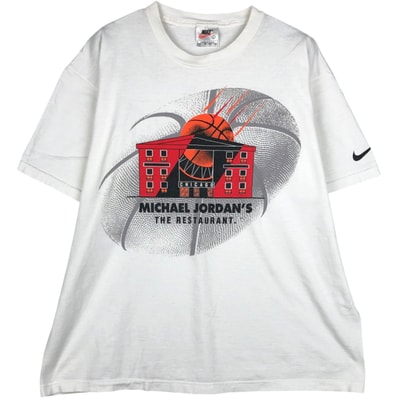 古着 90年代~ ナイキ NIKE MICHAEL JORDAN'S THE RESTAURANT マイケルジョーダンズレストラン スポーツプリントTシャツ USA製 メンズL相当/eaa623876