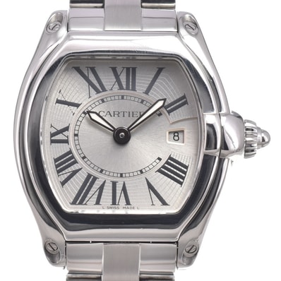カルティエ CARTIER W62016V3 ロードスター SM シルバー クォーツ レディース 良品 内箱付き 腕時計 M#150860