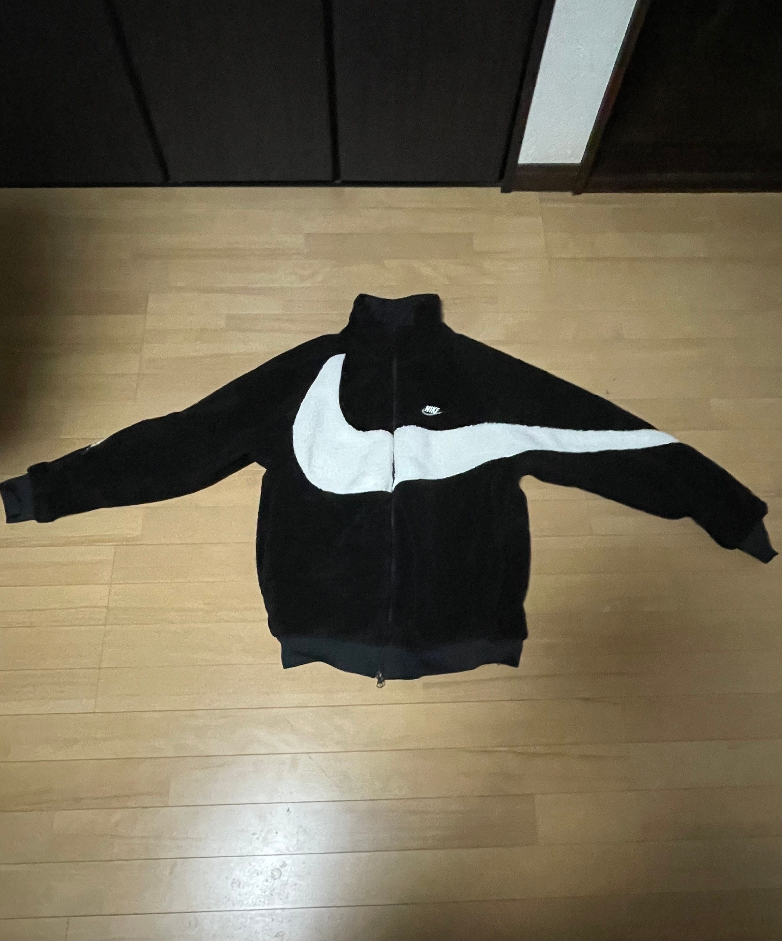 Nike Big Swoosh Reversible Boa Jacket "Black Sail"