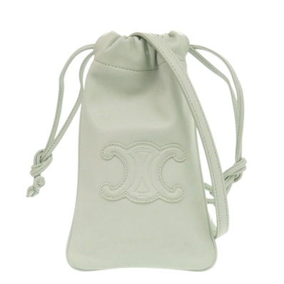 セリーヌ トリオンフ ドローストリング フォンポーチ レザー