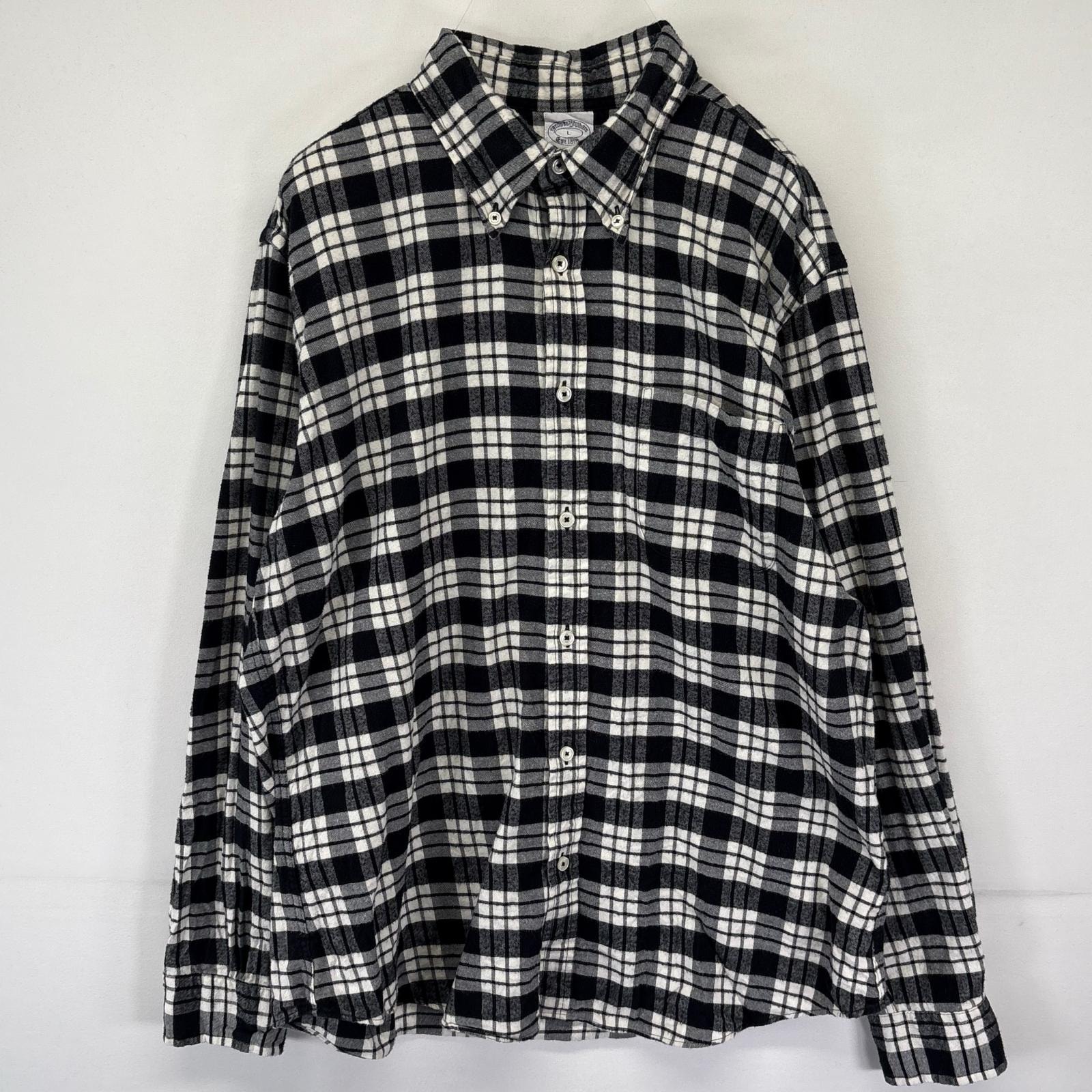 古着 ブルックスブラザーズ Brooks Brothers 長袖シャツ ボタンダウン ネルシャツ チェック柄 REGEND L  ブラック メンズ