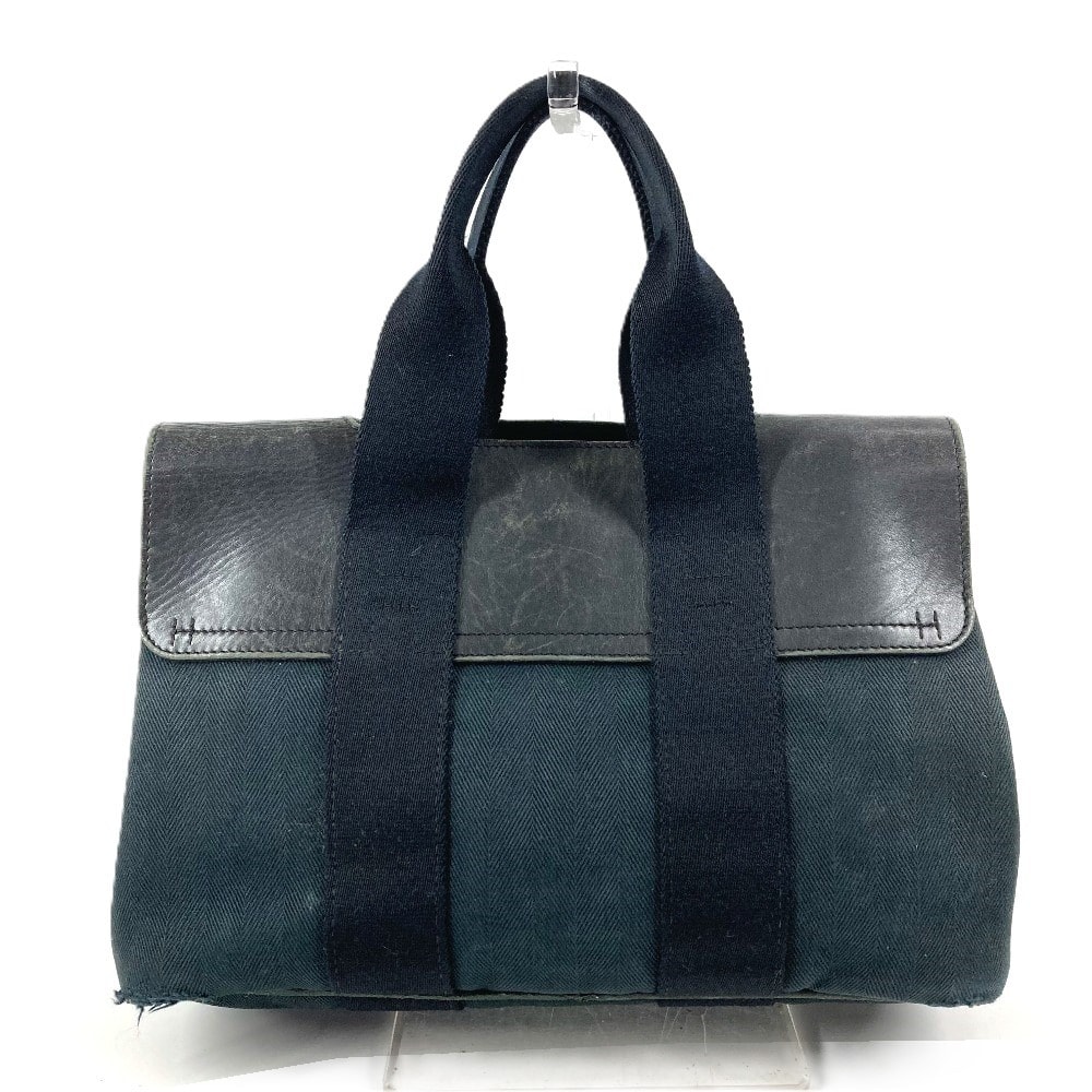 エルメス HERMES ヴァルパライソPM バルパライソ カバン トートバッグ フラップ バッグ ハンドバッグ コットン ブラック