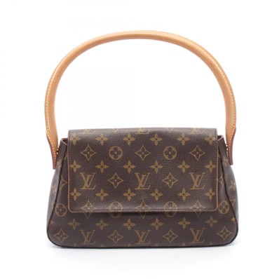 ルイ・ヴィトン LOUIS VUITTON ミニルーピング ハンドバッグ バッグ PVCコーティングキャンバス レザー モノグラム レディース ブラウン系 M51147 【中古】