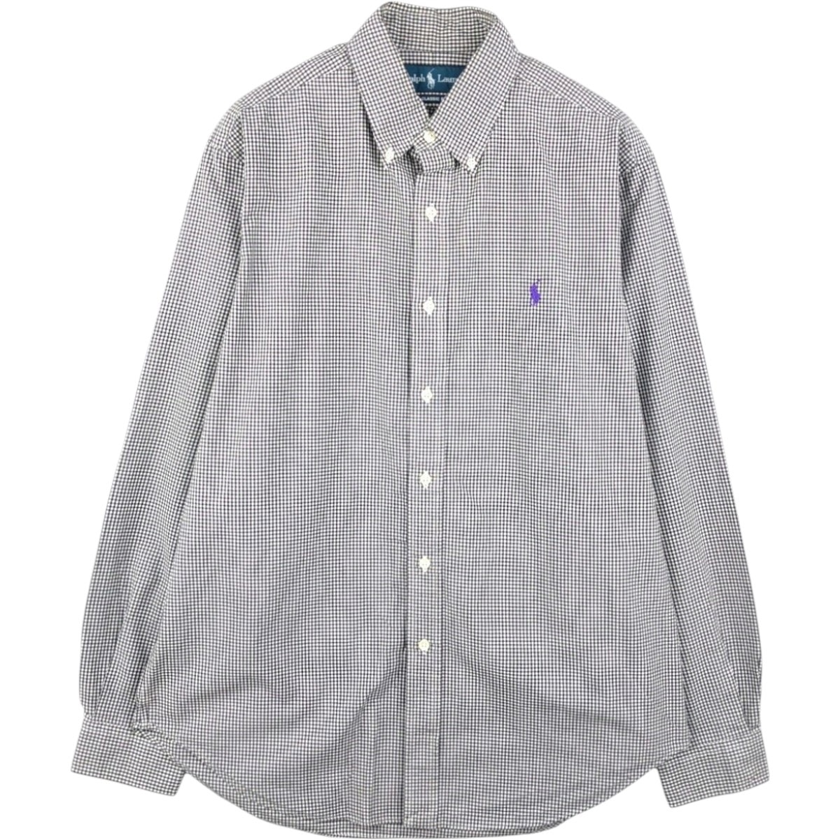 古着 ラルフローレン Ralph Lauren CLASSIC FIT ギンガムチェック 長袖 ボタンダウンチェックシャツ メンズM相当/eaa676791