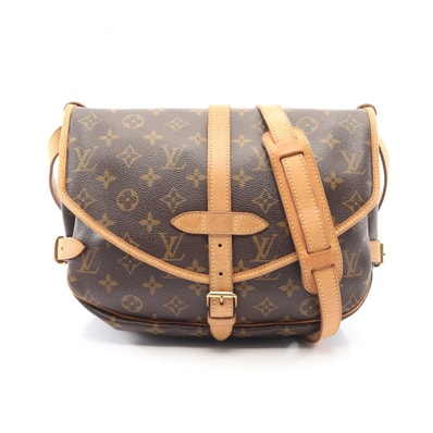 ルイ・ヴィトン LOUIS VUITTON ソミュール30 モノグラム ショルダーバッグ バッグ PVCコーティングキャンバス レザー モノグラム レディース ブラウン系 M42256 【中古】