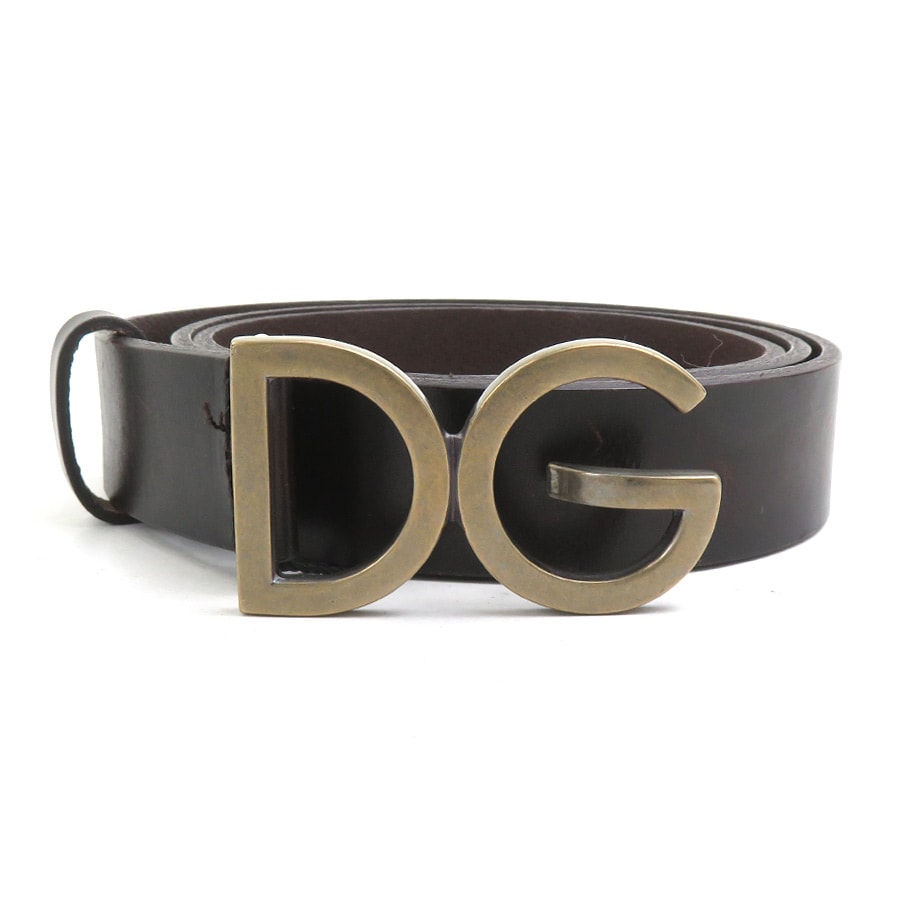 ドルチェアンドガッバーナ DOLCE&GABBANA ベルト レザー ブラウン メンズ【中古】 56560i