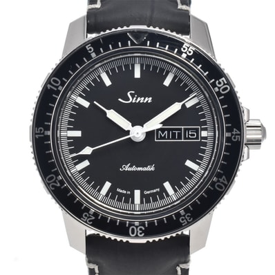 ジン Sinn 104.0886 104 パイロット ウォッチ デイデイト ブラック 自動巻き メンズ 腕時計 H#146551