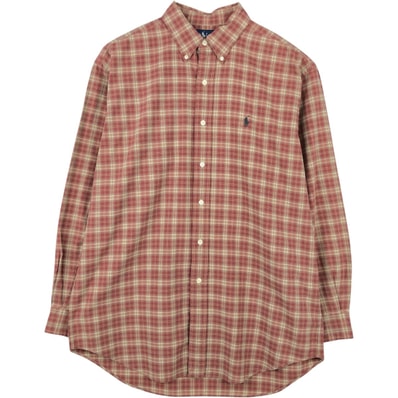 古着 ラルフローレン Ralph Lauren BLAKE 長袖 ボタンダウンチェックシャツ メンズM相当/eaa649599